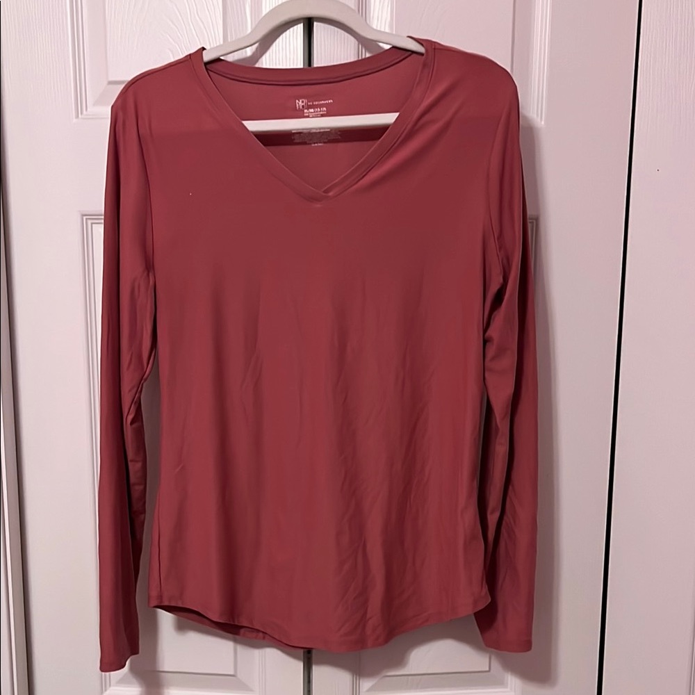 Women's V-Neck Long Sleeve Top - purple